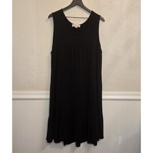 Philosophy Womens Sleeveless Dress Casual Tiered Stretch Black‎ Comfy 2X XXL